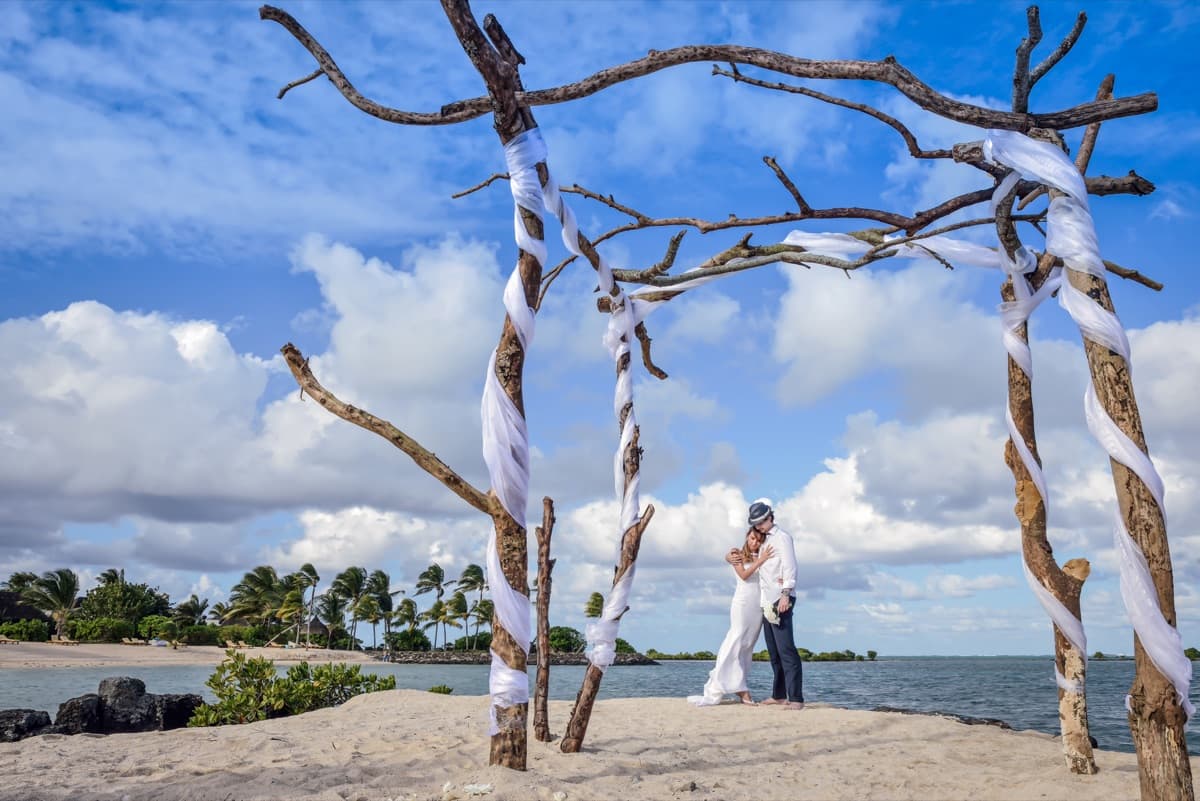 Cinematic wedding film moment captured in Mauritius